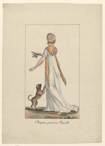 Journal des Dames et des Modes, Costume Parisien, 10 Mai 1800, An 8, (215) : Hat painted in Coquille, anonymous, 1800 Canvas Print