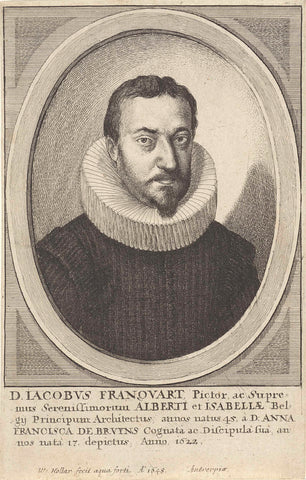 Portrait of Jacques Franckaert, Wenceslaus Hollar, 1648 Canvas Print