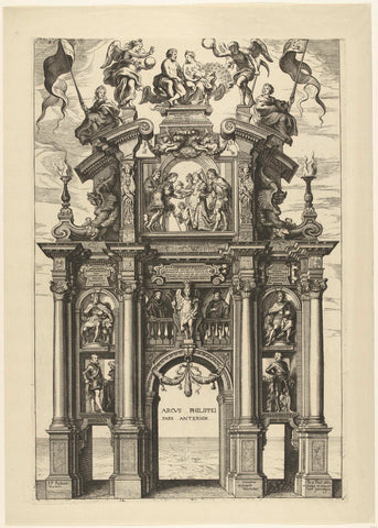 Philip's triumphal arch (obverse); entry of Ferdinand in Antwerp in 1635 (no. 12), Theodoor van Thulden, 1639-1641 Canvas Print