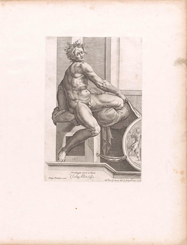 Seated Nude from the Sistine Chapel, Cherubino Alberti, 1649 Canvas Print