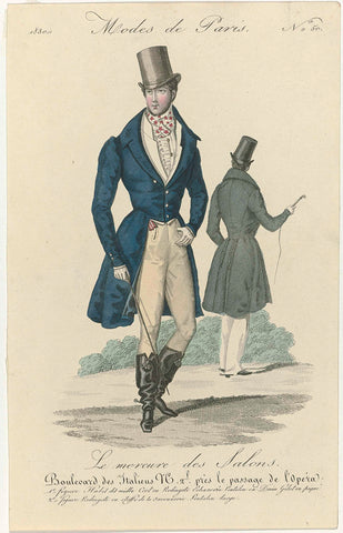 Le Mercure des Salons, Modes de Paris, 1830, No. 50: 1e figure Habit dit midl (...), anonymous, 1830 Canvas Print