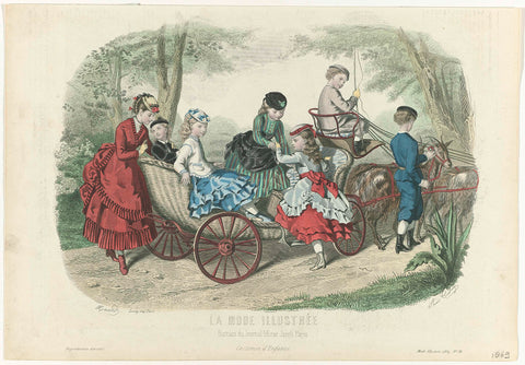 La Mode Illustrée 1869, No. 18 : Costumes d'Enfants, Huard, 1869 Canvas Print