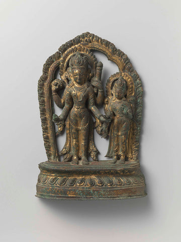 Statue of the gods couple Vishnu and Shri, , 1600 - 1699 Canvas Print