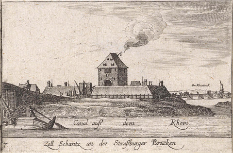 View of the toll house on the Rhine in Strasbourg, Wenceslaus Hollar, 1635 Canvas Print