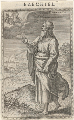 Prophet Ezekiel, Johann Sadeler (I), 1577 Canvas Print