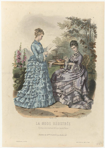 La Mode Illustrée, 1873, No. 44 : Toilettes de Mme Fladry (...), anonymous, 1873 Canvas Print