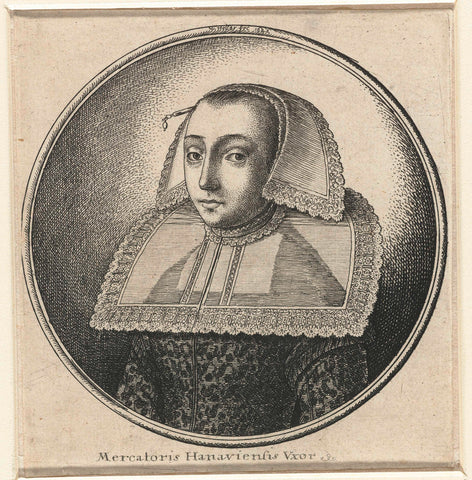 Woman with large stiff collar, head cap and headpin, Wenceslaus Hollar, 1642 Canvas Print