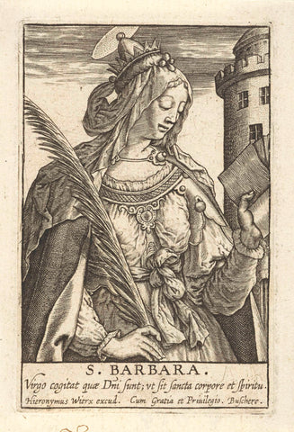 H. Barbara, Hieronymus Wierix, 1563 - before 1619 Canvas Print