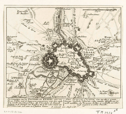 Map of the Siege of Lille, 1708, Pieter Schenk (I), 1708 Canvas Print