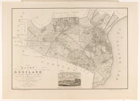 Map of the Gooi, Daniël Veelwaard (I), in or after 1843 Canvas Print