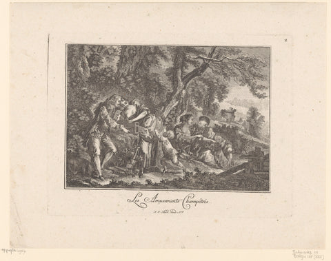 Rural entertainment, anonymous, 1731 - 1788 Canvas Print