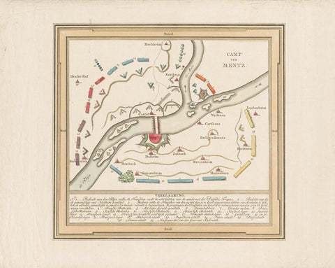 Map of siege of Mainz by the German armies, 1793, anonymous, 1793 Canvas Print