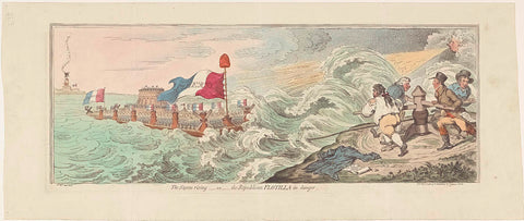 Cartoon on the French plans for an invasion of England, 1798, James Gillray, 1798 Canvas Print