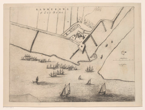 Map of Fort Rammekens, anonymous, c. 1700 - 1728 Canvas Print