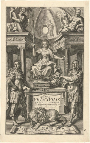 Allegory on justice, Crispijn van de Passe (II), 1627 Canvas Print