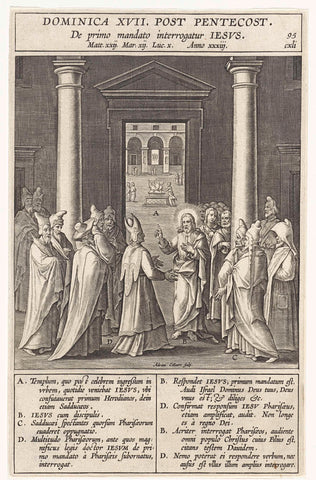 Debate with the sadducees and the Pharisees, Wierix (rejected attribution), 1593 Canvas Print