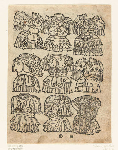 Nine chestkuras, anonymous, 1500 - 1568 Canvas Print