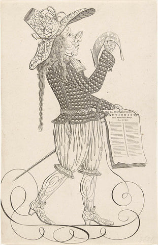 Calligraphy of man with mocking song on the actionists, ca. 1720, anonymous, 1720 Canvas Print