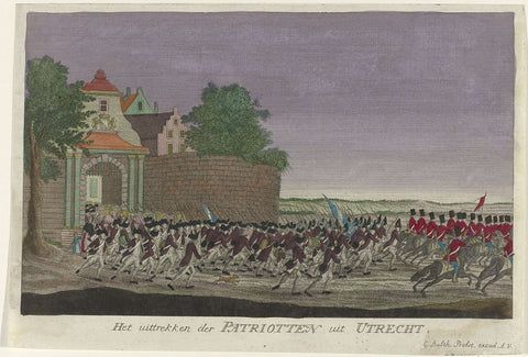 Patriots leave Utrecht, 1787, anonymous, 1787 Canvas Print