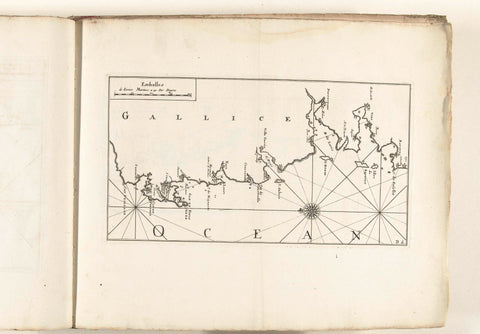 Map of the west coast of Galicia, c. 1702, anonymous, 1702 - 1703 Canvas Print