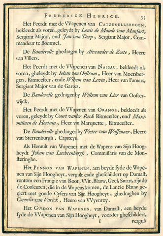 The description of the funeral of Frederik Hendrik, p. 33, Pieter Jansz. Station, 1651 Canvas Print