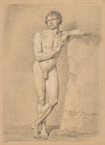 Standing male nude, seen from the front (1st prize 1808), Hendrik de Flines, 1808 Canvas Print