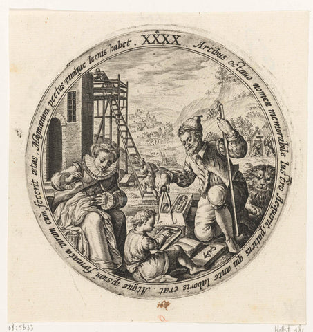 De mens op fortie leeftijd, Crispijn van de Passe (I), 1574 - 1637 Canvas Print