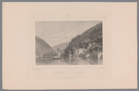 View of Torno on Lake Como, Isodore-Laurent Deroy, 1838 - 1841 Canvas Print