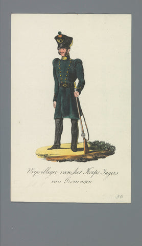 Volunteer of the Korps Jagers van Groningen, Albertus Verhoesen (attributed to), 1835 - 1850 Canvas Print