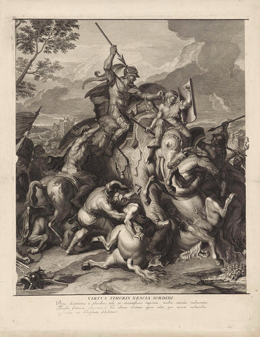 Battle of Alexander the Great and Poros (plate 2), Bernard Picart (workshop of), 1717 Canvas Print