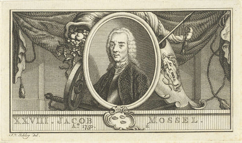 Portrait of Jacob Mossel, Jacob van der Schley, 1763 Canvas Print