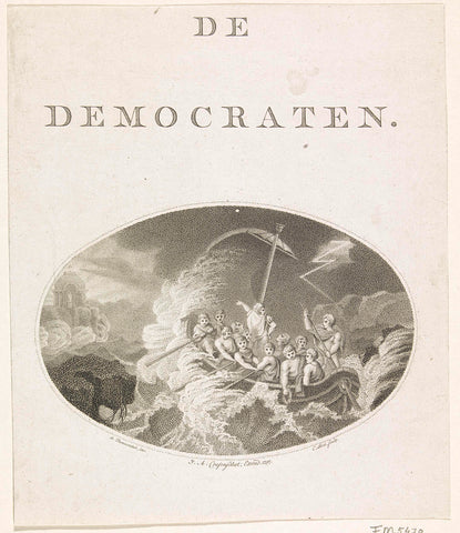 Title vignette for the magazine: The Democrats, 1797, Christiaan Josi, 1797 Canvas Print