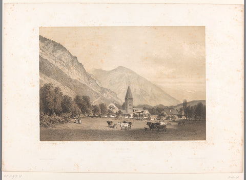 View of Meiringen, Eugène Cicéri, 1859 Canvas Print