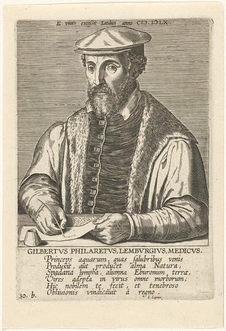 Portrait of Gilbert Fusch, Philips Galle, 1608 Canvas Print