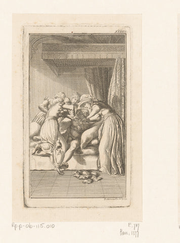 Duke Adalbert is forced into bed by its ladies-in-waiting, Daniel Nikolaus Chodowiecki, 1794 Canvas Print