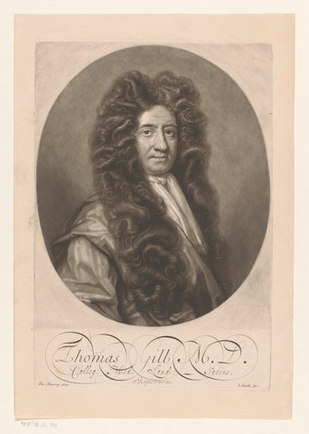 Portrait of Thomas Gill, John Smith (printmaker/ publisher), 1662 - 1742 Canvas Print