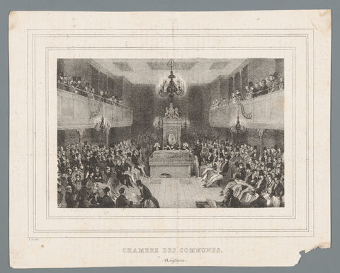 Meeting of the House of Commons in London, Jules David (1808-1892), 1824 - 1872 Canvas Print