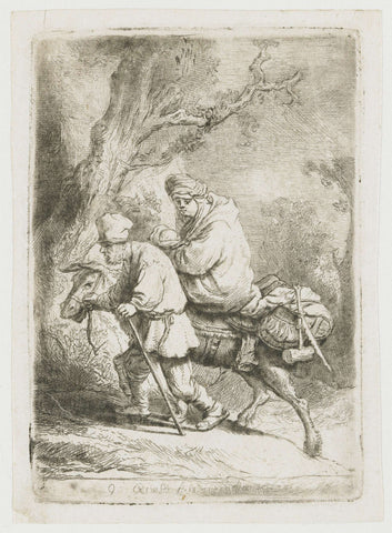 The flight into Egypt: small, Rembrandt van Rijn, 1633 Canvas Print