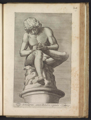 Sculpture of a boy with a thorn in the foot, anonymous, 1584 Canvas Print