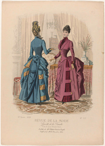 Revue de la Mode, Gazette de la Famille, Sunday, November 21, 1886, 15th Year, No. 777: Toilets of M.me Pelletier-Vidal (...), A. Chaillot, 1886 Canvas Print