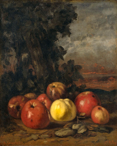 Still Life with Apples, Gustave Courbet, 1871 - 1872 Canvas Print