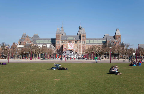 Banner with tulip on the Night Watch extension, seen from the Museumplein, 2012 Canvas Print