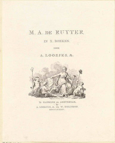 Title page for: Adriaan Pietersz. Loosjes., 'M.A. De Ruyter, in X Boeken', 1784, Reinier Vinkeles (I), 1784 Canvas Print