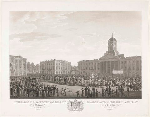 Inauguration of William the 1st in Brussels, den 21 September 1815 (train.) / Inauguration de Guillaume 1er à Bruxelles, le 21 Septembre 1815. (cortège.), Johann Nepomuk Gibèle, 1825 - 1826 Canvas Print