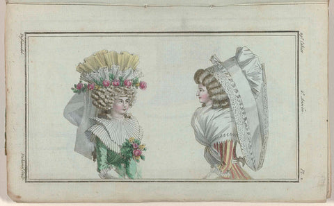 Magasin des Modes Nouvelles Françaises et Anglaises, 30 August 1787, 29th cahier, 2nd year, Pl. 2, AB Duhamel, 1787 Canvas Print