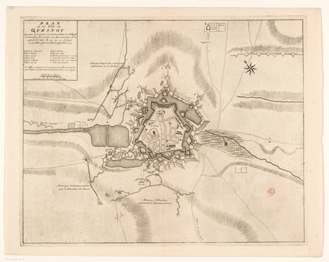 Map of le Quesnoy, 1712, anonymous, 1712 - 1717 Canvas Print