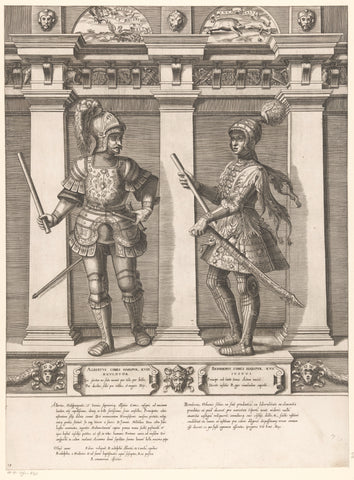 Double portrait of Albrecht III and Werner II of Habsburg, Gaspare Oselli, 1569 Canvas Print