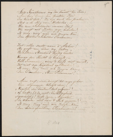 Poem about the Battle of Waterloo, anonymous, 1789 - 1853 Canvas Print