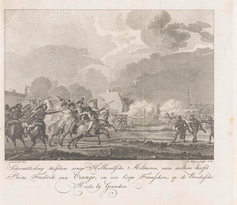 Battle at Ginneken, 1793, Carel Jacob de Huyser, 1802 Canvas Print