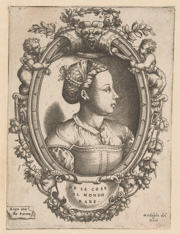 Portrait of poet Laura Terracina, Enea Vico, 1550 Canvas Print